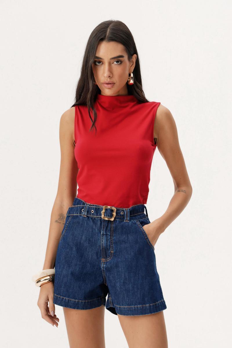 Foto do produto  Cropped Deliz Gola Alta Regata  Vermelho