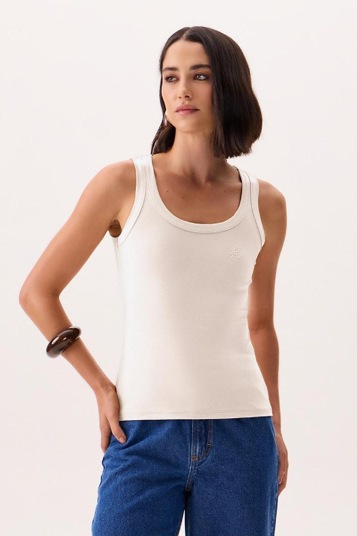 Foto do produto Regata Fem. Deliz Justa Off White