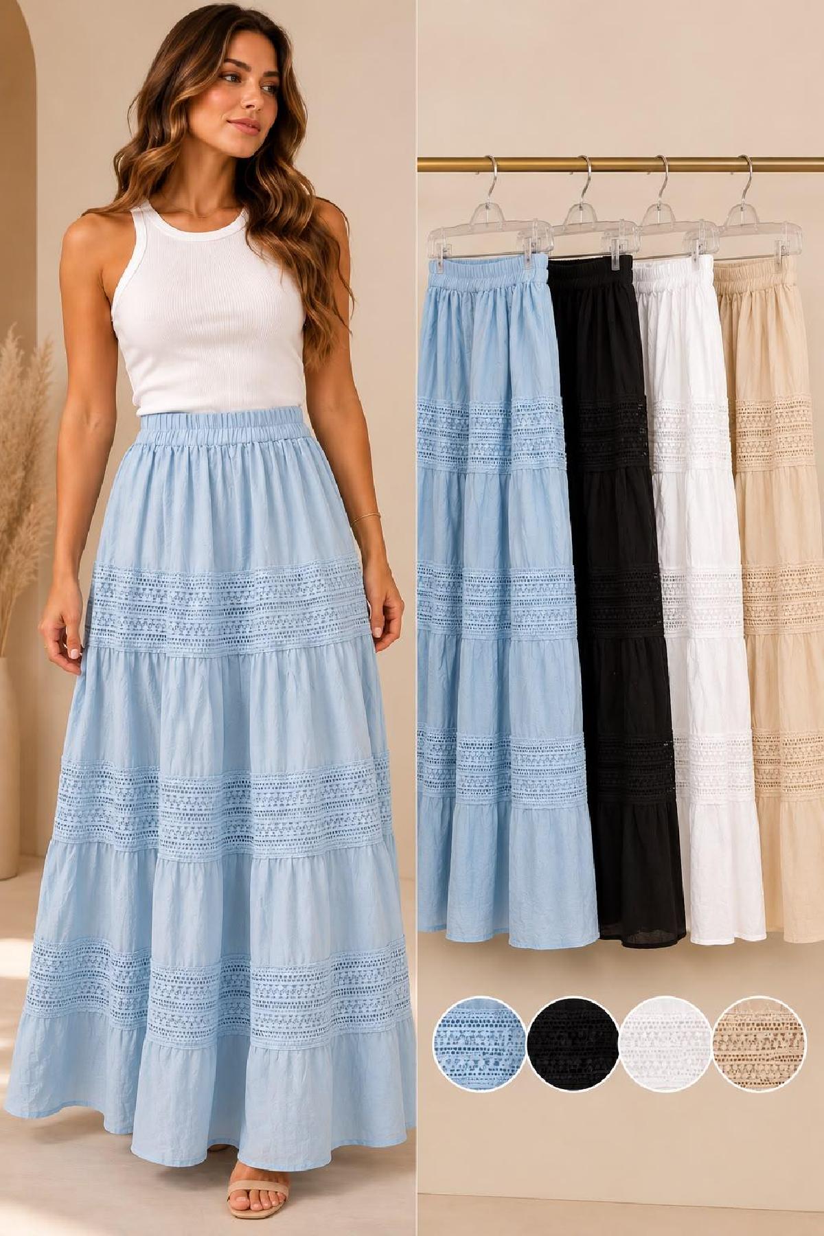Foto do produto Saia Jenny's Longa Broderi  Branco
