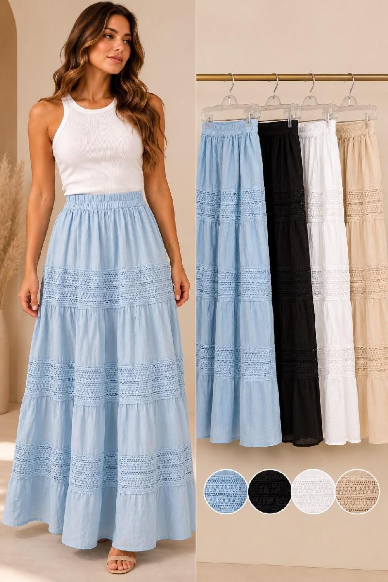 Foto do produto  Saia Jenny's Longa Broderi  Preto