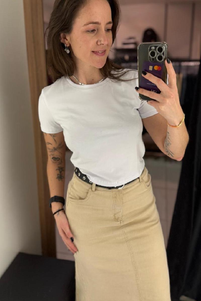 Foto do produto  T-shirt Deliz Cropped Basic Branco