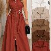 Foto do produto Vestido Lin Sp Ziper E Cinto Midi Off White