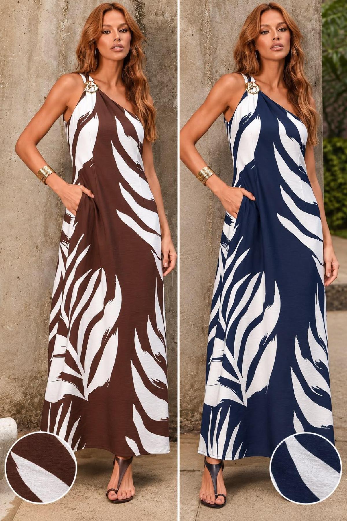 Foto do produto Vestido Longo Road Mel Estampado  Azul