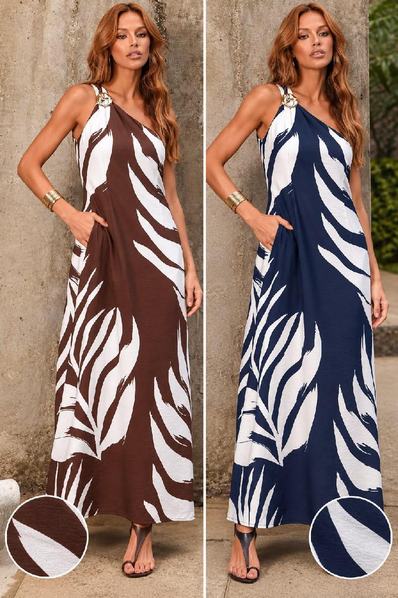 Foto do produto  Vestido Longo Road Mel Estampado Marrom