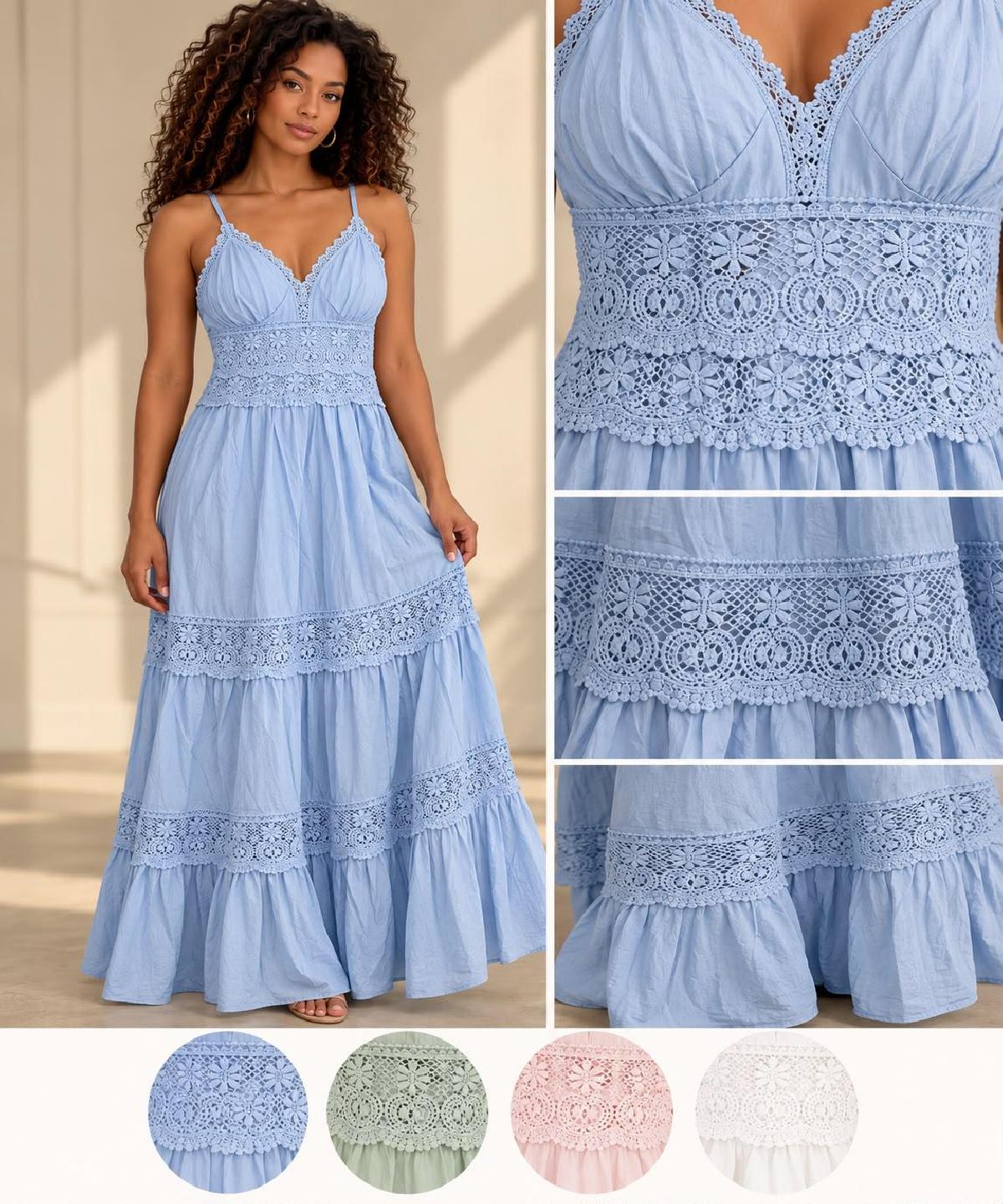 Foto do produto Vestido Longo Soso Modas Broderi Verde