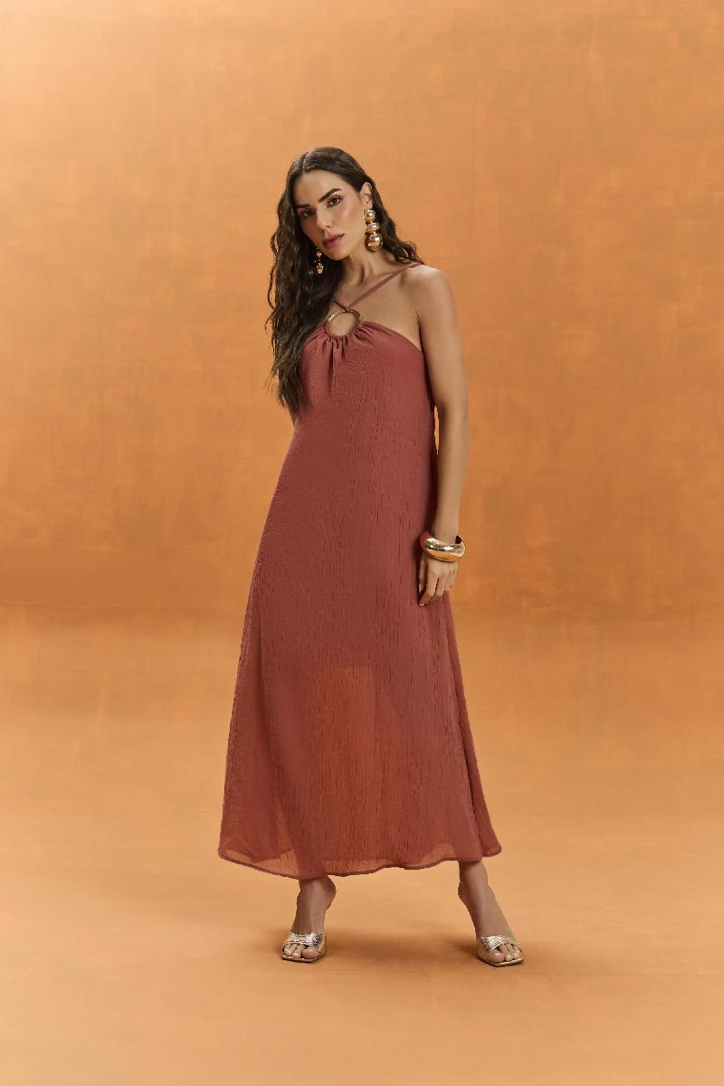 Foto do produto  Vestido Six One Longo Frente Unica Marrom
