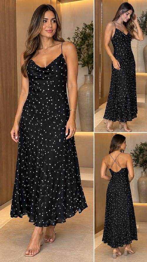 Foto do produto  Vestido Six One Midi Frente Unica Poa