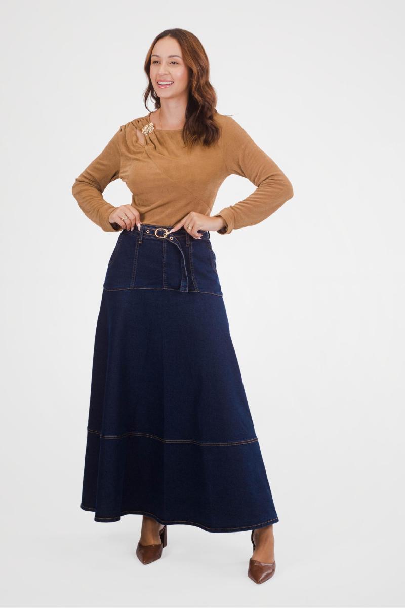 Foto do produto  Saia Deliz Jeans Escuro Jeans Escuro