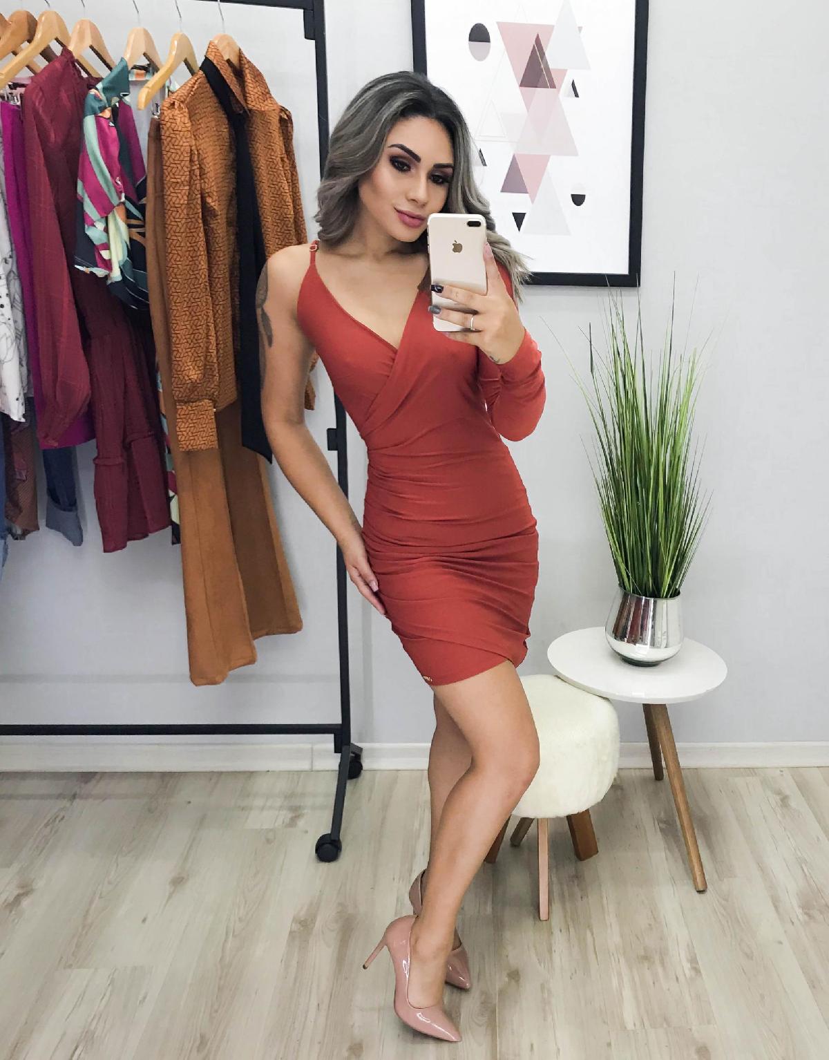 Foto do produto Vestido Six One 6145301 Telha